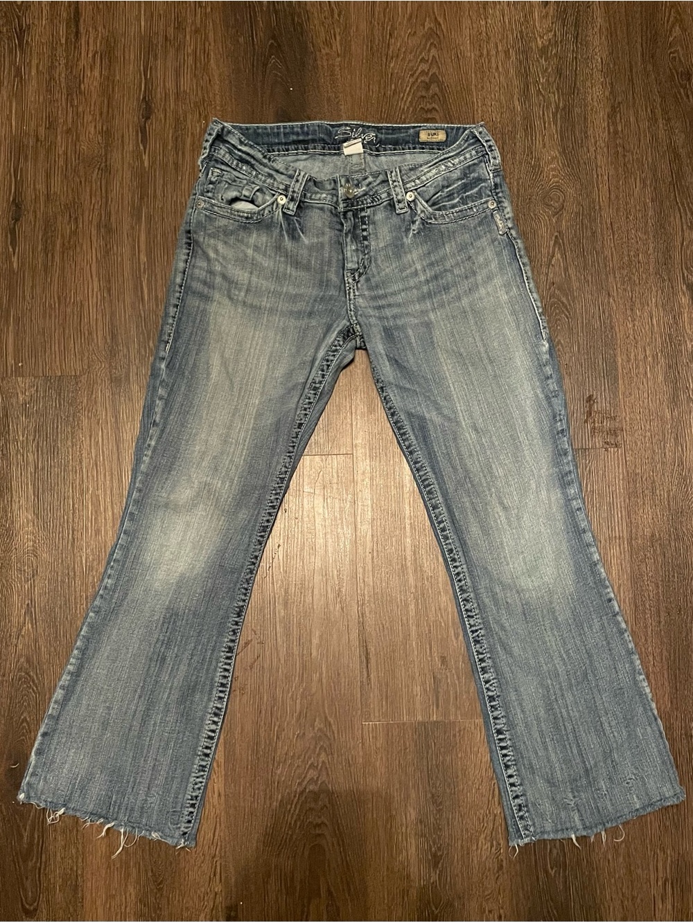 SILVER Suki Jeans Womans Bootcut Mid Rise Blue READ ALTERED